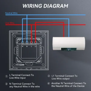 Prekidač Touch Bojler Smart WiFi 40A