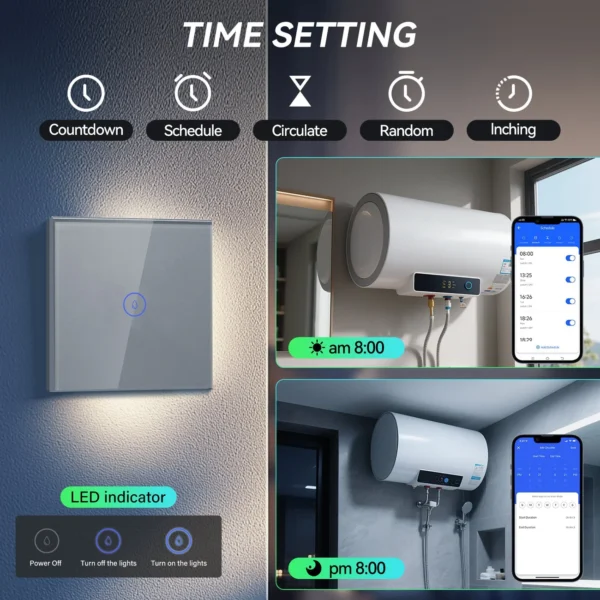 Prekidač Touch Bojler Smart WiFi 40A