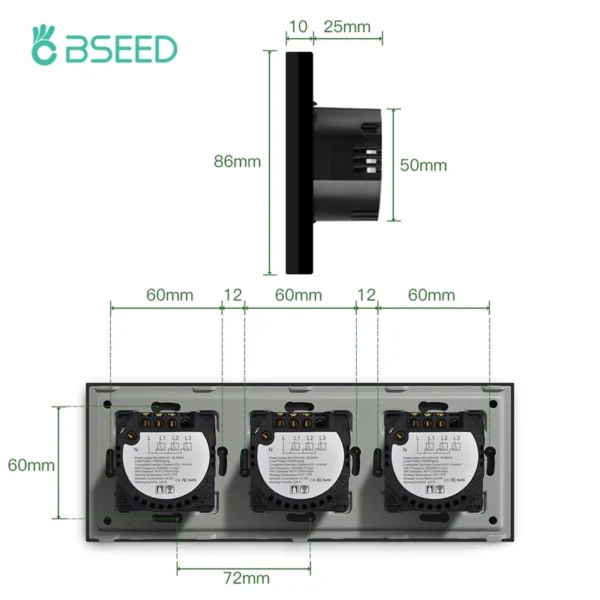 Touch Roletne Smart WiFi Trostruke