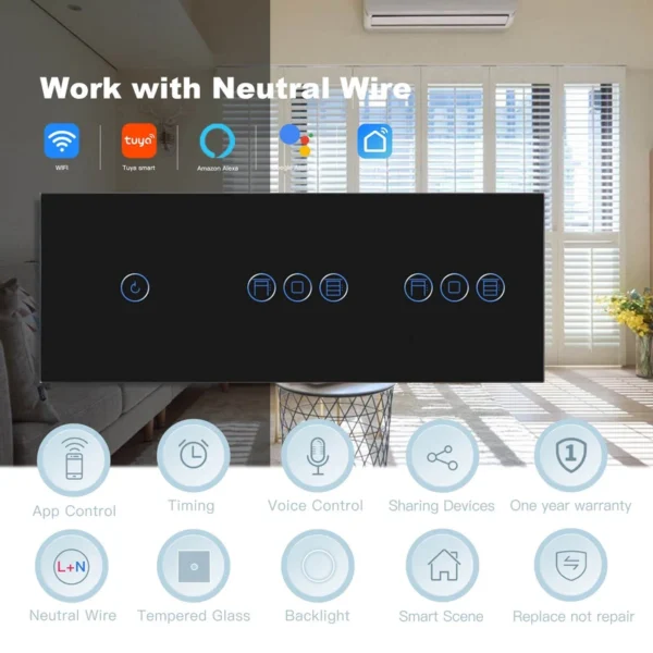 Prekidač Touch + Dupla Roletna Smart WiFi
