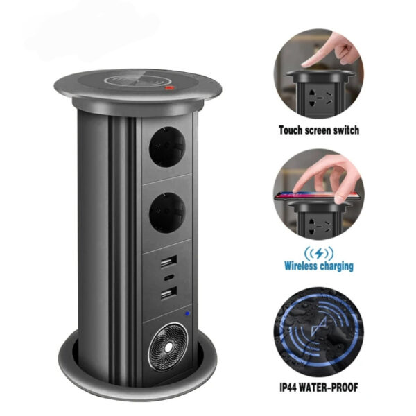 Automatska LED izvlačna utičnica + USB/WiFi punjač+zvučnik