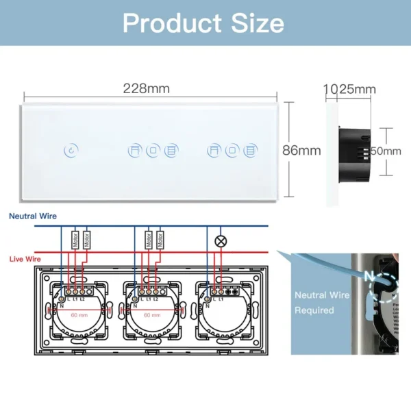 Prekidač Touch + Dupla Roletna Smart WiFi