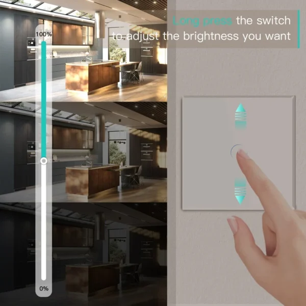 Touch dimer prekidač za rasvjetu – stakleni panel